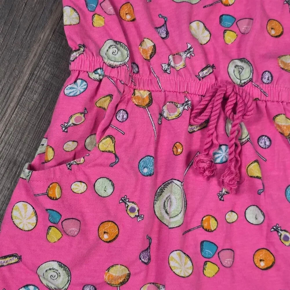 Extremely Me, Child's Pink Draw String Dress with Candy Design in size 7/8